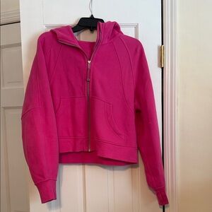 Pink LuluLemon Scuba Zip-Up Hoodie